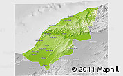 Physical 3D Map of Mostaghanem, lighten, desaturated