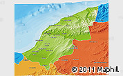 Physical 3D Map of Mostaghanem, political outside