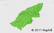 Political 3D Map of Mostaghanem, cropped outside