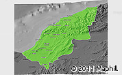 Political 3D Map of Mostaghanem, darken, desaturated