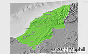 Political 3D Map of Mostaghanem, desaturated