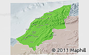 Political 3D Map of Mostaghanem, lighten, semi-desaturated