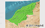 Political 3D Map of Mostaghanem, satellite outside