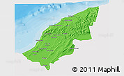 Political 3D Map of Mostaghanem, single color outside