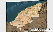 Satellite 3D Map of Mostaghanem, darken