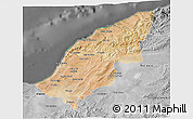 Satellite 3D Map of Mostaghanem, desaturated