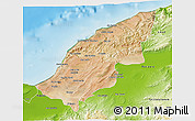 Satellite 3D Map of Mostaghanem, physical outside