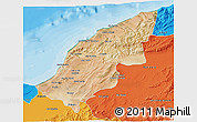 Satellite 3D Map of Mostaghanem, political outside