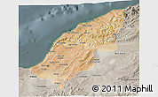 Satellite 3D Map of Mostaghanem, semi-desaturated
