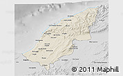 Shaded Relief 3D Map of Mostaghanem, desaturated