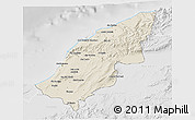 Shaded Relief 3D Map of Mostaghanem, lighten, desaturated