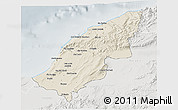 Shaded Relief 3D Map of Mostaghanem, lighten, semi-desaturated