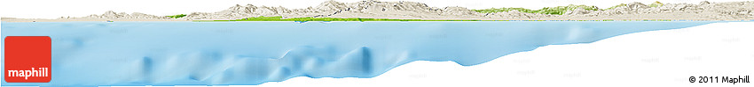 Physical Horizon Map of Mostaghanem, shaded relief outside