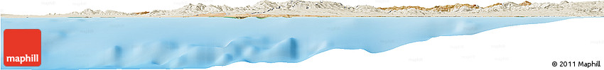Satellite Horizon Map of Mostaghanem, shaded relief outside
