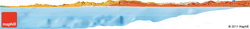 Shaded Relief Horizon Map of Mostaghanem, political outside