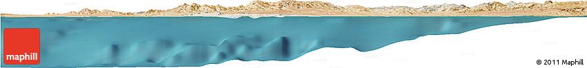 Shaded Relief Horizon Map of Mostaghanem, satellite outside