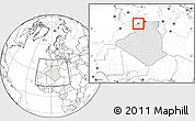 Blank Location Map of Mostaghanem, highlighted country, within the entire country