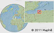 Savanna Style Location Map of Mostaghanem, hill shading