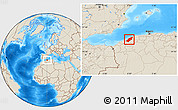 Shaded Relief Location Map of Mostaghanem