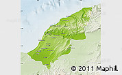 Physical Map of Mostaghanem, lighten