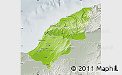 Physical Map of Mostaghanem, lighten, semi-desaturated