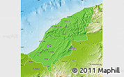 Political Map of Mostaghanem, physical outside