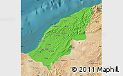 Political Map of Mostaghanem, satellite outside