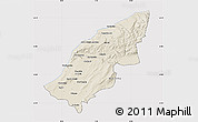 Shaded Relief Map of Mostaghanem, cropped outside