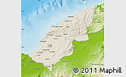 Shaded Relief Map of Mostaghanem, physical outside