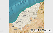 Shaded Relief Map of Mostaghanem, satellite outside