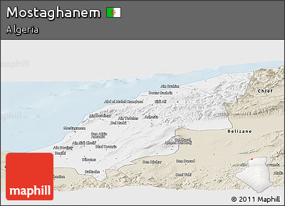 Classic Style Panoramic Map of Mostaghanem