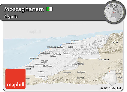 Classic Style Panoramic Map of Mostaghanem