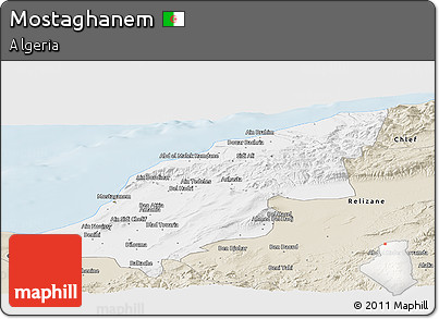 Classic Style Panoramic Map of Mostaghanem