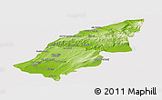 Physical Panoramic Map of Mostaghanem, cropped outside