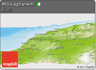 Physical Panoramic Map of Mostaghanem