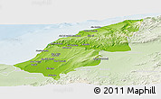 Physical Panoramic Map of Mostaghanem, lighten