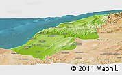 Physical Panoramic Map of Mostaghanem, satellite outside
