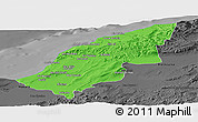 Political Panoramic Map of Mostaghanem, darken, desaturated