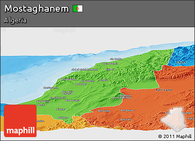 Political Panoramic Map of Mostaghanem