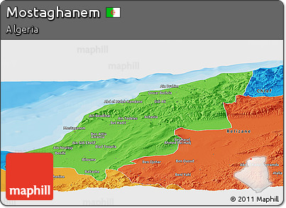 Political Panoramic Map of Mostaghanem