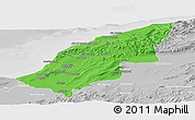 Political Panoramic Map of Mostaghanem, lighten, desaturated