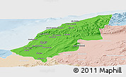 Political Panoramic Map of Mostaghanem, lighten