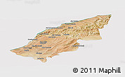 Satellite Panoramic Map of Mostaghanem, cropped outside