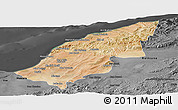 Satellite Panoramic Map of Mostaghanem, darken, desaturated