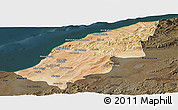 Satellite Panoramic Map of Mostaghanem, darken
