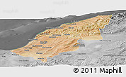 Satellite Panoramic Map of Mostaghanem, desaturated