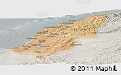 Satellite Panoramic Map of Mostaghanem, lighten, semi-desaturated