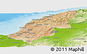 Satellite Panoramic Map of Mostaghanem, physical outside