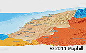 Satellite Panoramic Map of Mostaghanem, political outside