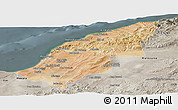 Satellite Panoramic Map of Mostaghanem, semi-desaturated